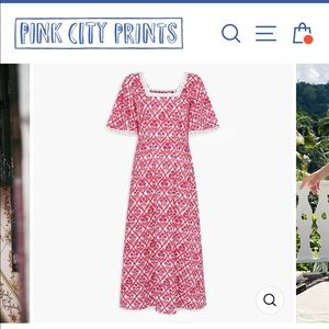 Pink City Prints Strawberry Trellis Dress